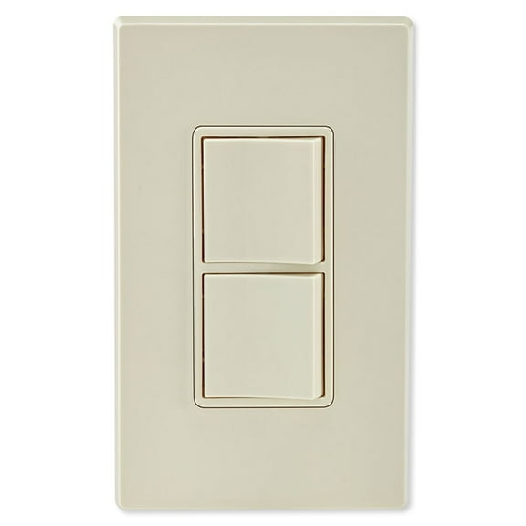 Leviton 5634-T Decora Combination Wall Switch (Dual Switch), Light Almond