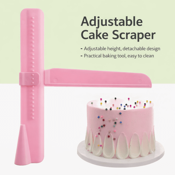 Cake Scraper for Cake Decorating Adjustable Cake Icing Smoother Baking Tool Plastic Cake Frosting Smoother for Buttercream Fondant Cake Decorating Tools