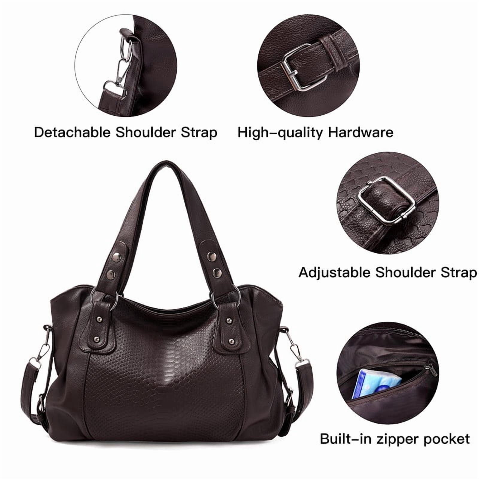 GAEKEAO Women’s Satchel Handbag Spacious Shoulder Purse with Detachable Strap