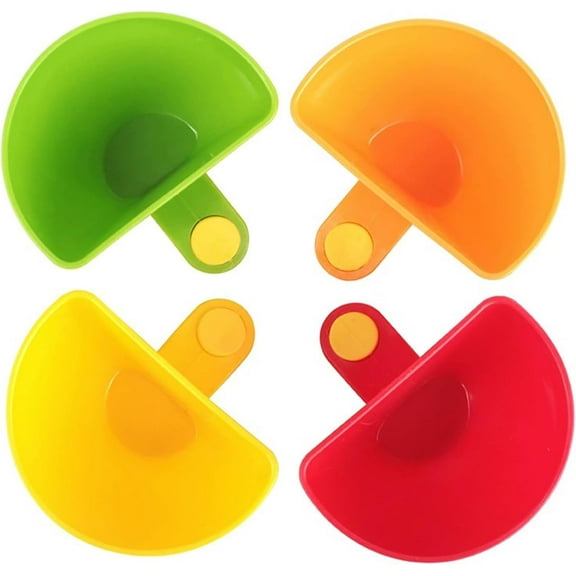 Dip Clips for Plates 4 Colors Plate Holder Chip Dip Serving Set, Condiment Cups that Clip on Plates(4PCS)