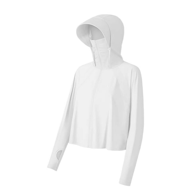 Ropa de Protección Solar Yuyangstore Mujer Camisas de Manga Larga Chaqueta para Deportes Ciclismo Atlético Blanco