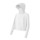 thumbnail image 1 of Ropa de protección solar para mujer Chaquetas Protección Camisa de manga larga con capucha elástica delgada para mujer Senderismo Sudadera con Blanco, 1 of 9