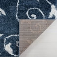 thumbnail image 4 of Ladole Rugs Shaggy Rabat Abstract Pattern Sustainable Spirals Style Indoor Big Runner Rug in Blue White 2'7" x 9'10", 4 of 4