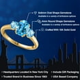 thumbnail image 2 of Gem Stone King 10K Yellow Gold Swiss Blue Topaz Engagement Ring for Women | 2.21 Cttw | Oval 8X6MM | Gemstone November Birthstone | Size 6, 2 of 6