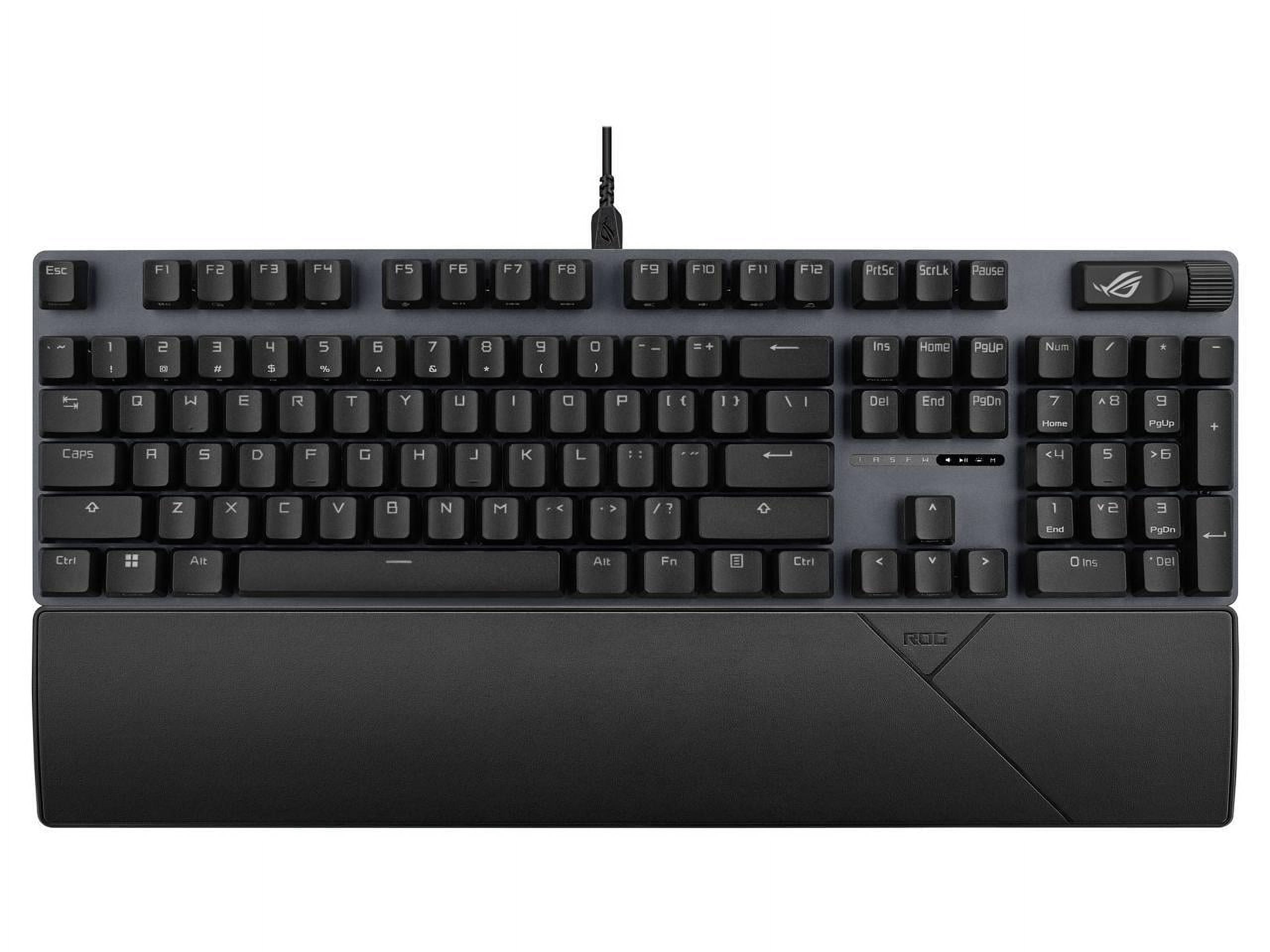 ASUS ROG Strix Scope II RX Gaming Keyboard, IP57, Dampening Foam, Pre-lubed ROG RX Red Optical Switches, PBT Keycaps, multi-function controls, Xbox Game Bar function hotkeys, RGB-Black