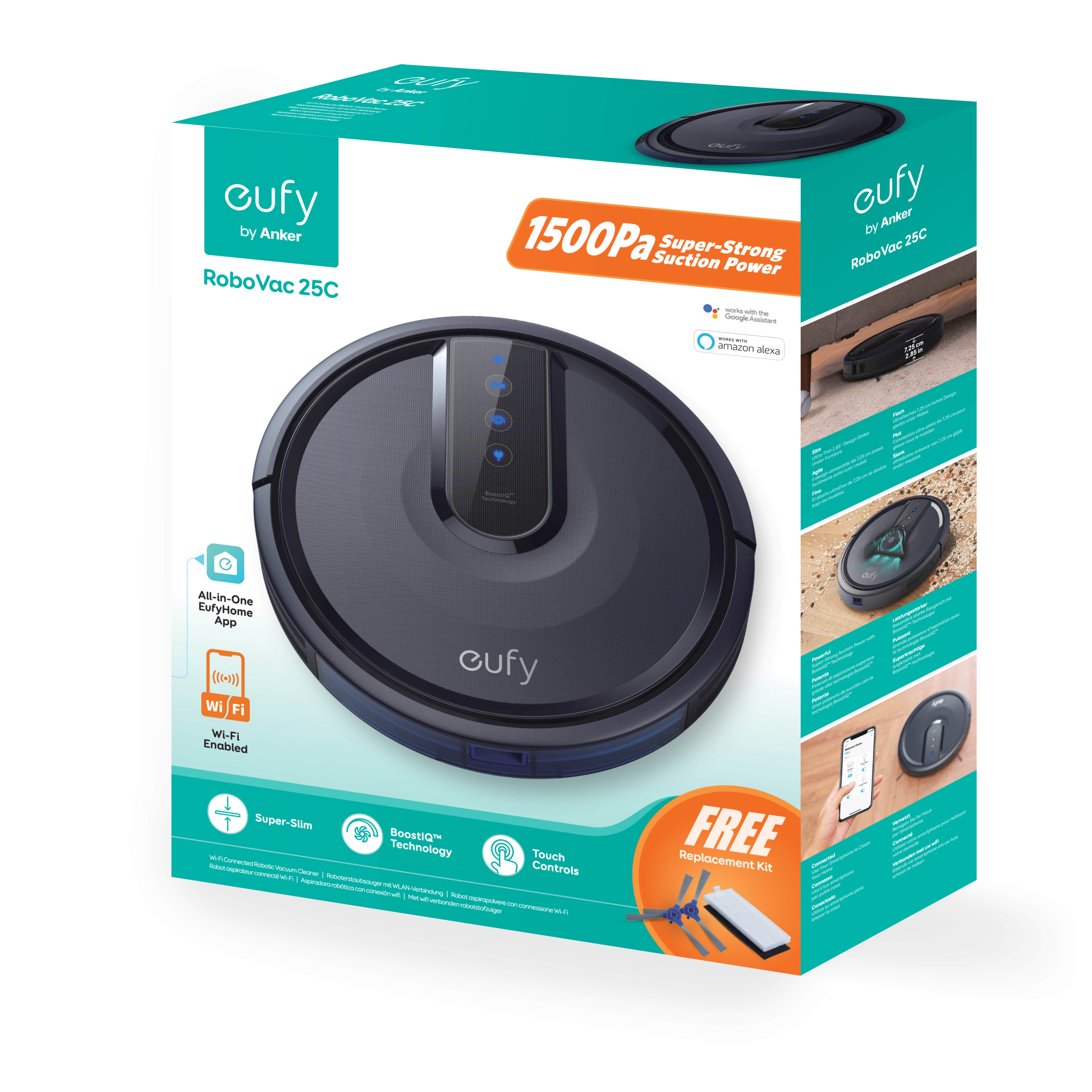 Anker eufy 25C Wi-Fi Connected Robot Vacuum, Great for Picking up Pet Hairs, Quiet, Slim - image 8 of 9