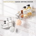 thumbnail image 4 of YOHOM Bathroom Shelves Shower Caddy Shower Basket Shampoo Shower Gel Holder Bathroom Organizer Storage Adhesive Kitchen Rack Wall with Hooks for Razor and Sponge Stainless Steel No Drilling, 4 of 6