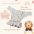 thumbnail image 4 of Kawaii Baby Bamboo Cloth Nappies & Diapers  6 Pack with 12 Inserts Newborn, 6-22 lbs | Daily & Overnight Use, 4 of 17