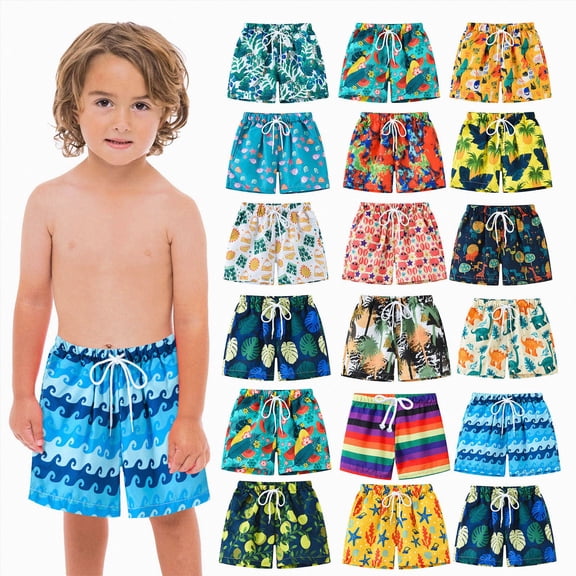 Xudanell Retro Rodeo Cowboy Boys Swim Trunks Toddler Beach Board Shorts Quick Dry Kids Swimwear Bathing Suits 2T (Black, 2-3 Years)