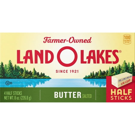 Land O Lakes Salted Butter in Half Sticks, 4 Half Sticks, 8 oz Pack