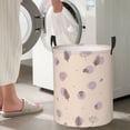 thumbnail image 7 of DouZhe Waterproof Collapsible Large Laundry Baskets, Boho Style Purple Acorns Prints Circular Hamper with Handles, 7 of 7
