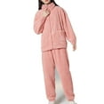 thumbnail image 2 of Idoravan Spring Savings Women's Pajama Sets Long Sleeve Pj Tops and Pants 2 Piece Loungewear Set with Pockets Pink XL, 2 of 3