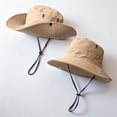 thumbnail image 6 of Outdoor Boonie Hat Wide Brim Sun Protection Hat Adjustable Chin Strap Breathable Fishing Hiking Cap, 6 of 6