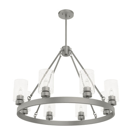 

Hunter Hartland Collection Matte Silver 8-Light Wagon Wheel Chandelier