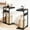 Black, variant on Wood Pedestal Nightstands Set of 2, Small TV Trays Bed Side Table for Couch, TV Tray Tables Slide Under Couches, C Shaped End Table, Night Stand Over Sofa Living Room Bedroom Bedside, Grey ET-YB-GYW2