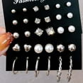 thumbnail image 6 of Metal Creative Simple Fried Dough Twists Chain Earring Set, 6 of 9