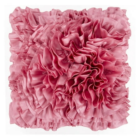 Surya Ruffles Decorative Pillow - Dusty Pink