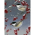 thumbnail image 2 of Szatkowski, Fred 12x14 Gold Ornate Wood Framed with Double Matting Museum Art Print Titled - Winter Chickadees II, 2 of 4