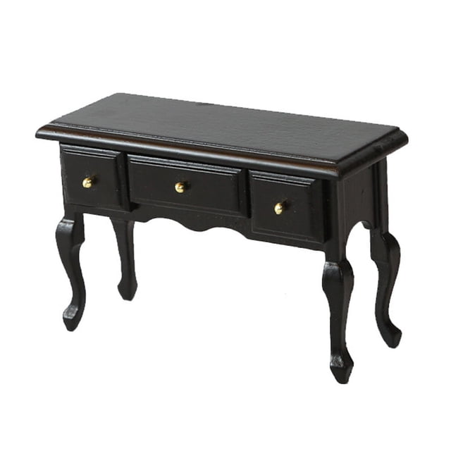 Escritorio de madera 1:12, modelo de tocador de maquillaje, modelo de escritorio, escenas realistas, Mini tocador para diseño, accesorios de mesa de