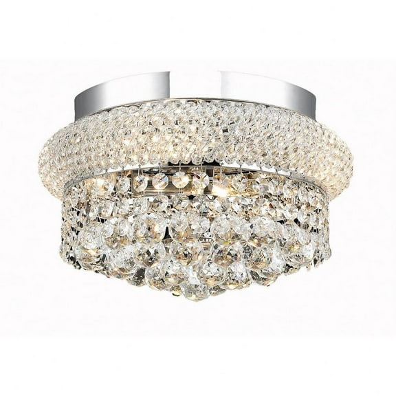 Four Light Flush Mount-Chrome Finish-Royal Cut Crystal Type Bailey Street Home 390-Bel-3336460