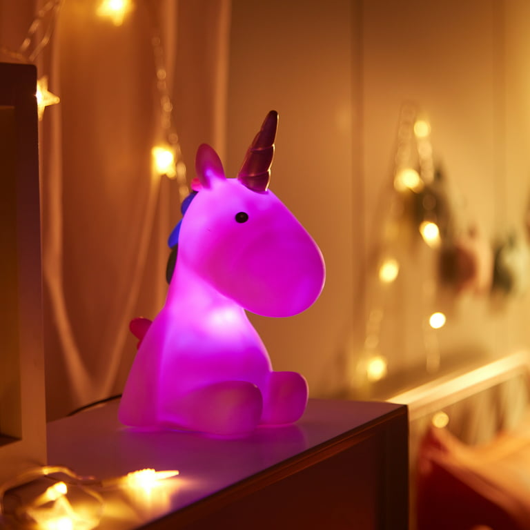 Your Zone Kids Unicorn 3D Changing Mood Lamp, Pink, 8.2"H -