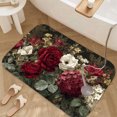 thumbnail image 3 of 1pc Bouquet of Flowers Absorbent Non-Slip Bathroom Thickened Flannel Rug Decor,Soft,Quick Drying,Suitable For Indoor/outdoor Use,Bathrooms,Bedrooms,Kitchens,Terrace,Laundry Rooms,16"x24", 3 of 9