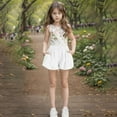 thumbnail image 5 of FNFYFH Shorts for Girls Loose Fit Elastic Waisted Shorts with Pockets Kids Solid Bottoms，White, 5 of 9