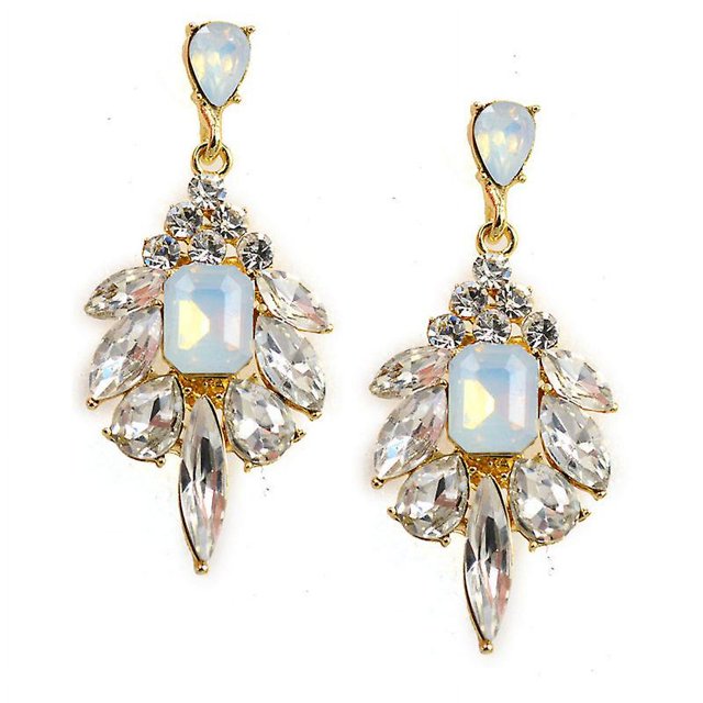 1 par nuevo 5 colores cristal dulce Metal con gemas pendientes de gota Metal dorado pendientes de moda para mujeres niñas regalo de cumpleaños caliente