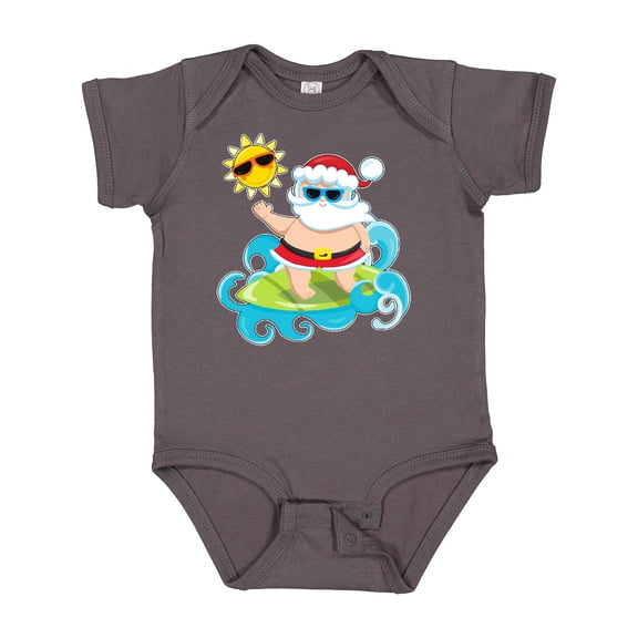 Inktastic Surfing Santa Boys or Girls Baby Bodysuit