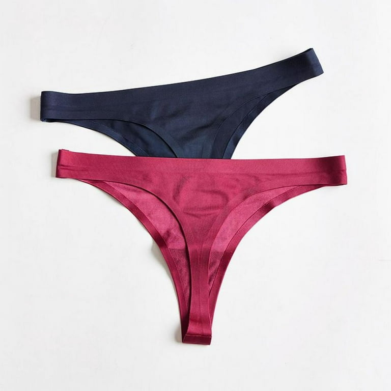 Deepwonder Women Ice Silk Thong Panties Briefs Seamless Thongs
