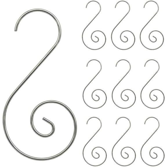 40pcs Christmas Small Multi-Purpose S Hooks Wire Metal S-Shaped Hanging Hook for DIY Crafts Ornament Balls Hangers Party Festive Xmas Tree Decorations
