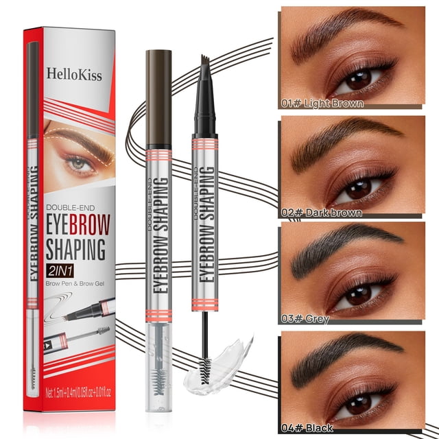 RKSTN Eyebrow Pencil Beauty & Personal Care Double Headed Four Pronged Liquid Eyebrow Pencil 2In1 Eyebrow Shaping Cream and Drying Color Rendering 1.5ml+0.4ml
