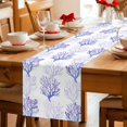 thumbnail image 5 of Coastal Purple Coral Table Runner 72 Inches, Nautical Ocean Seaside Beach Bed Runner Dresser Scarves Tabletop for Indoor Outdoor Parties/Ceremony/Banquet, 14" x 72", 5 of 9