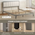 thumbnail image 5 of HOMCOM Queen Bed Frame with Upholstered Headboard, Queen Size Platform Bed Frame with Wooden Slats, No Box Spring Needed, Easy Assembly, Gray, 5 of 9