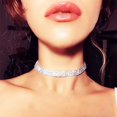 thumbnail image 4 of AYYUFE Women's Full Rhinestones Sparkling Choker Short Collar Necklace, 4 of 8