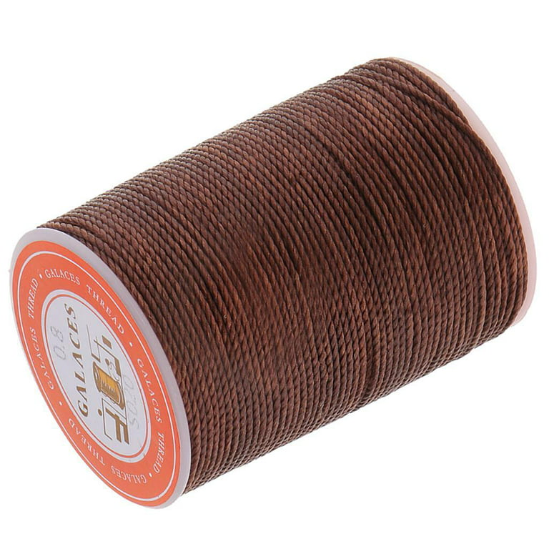 Uxcell 4'' Sewing Stitching Waxed Thread Cord Leather Dark Brown 1pcs