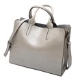 thumbnail image 1 of Bolso de mano de cuero para mujer de moda, bolsos de compras de gran capacidad, bolso de hombro para mujer, bolso de mano con asa superior para el Gris, 1 of 8