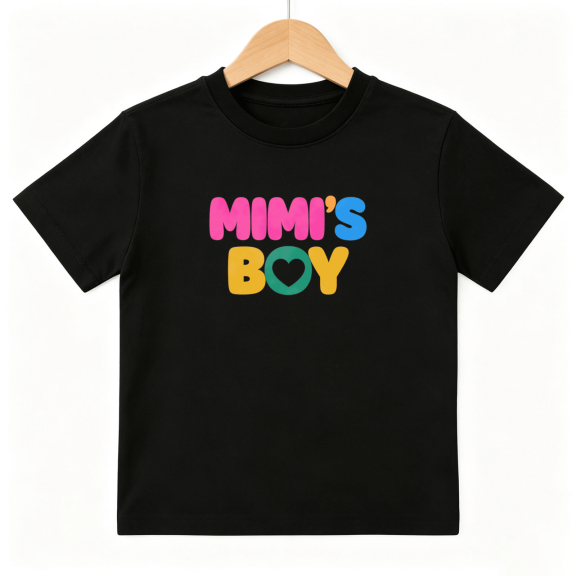 Mimis Boy Colorful Cute Slogan Boys Graphic Tee, Family Gift 100% Cotton Kids Short Sleeve T-Shirt 4-13Y