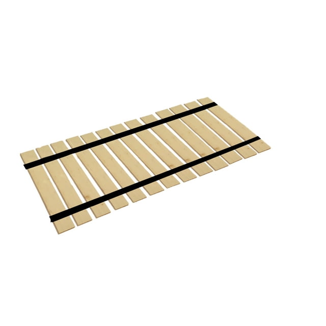 The Furniture King Wood Bed Slats King Size Closely Spaced For Specialty Bed Types Custom Width with Black Strapping Bed Frame Support Plank Boards 76.25" Wide