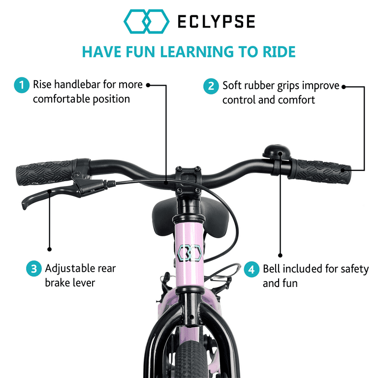 Eclypse Titan Kids Bike With Training Wheels 16 Inch Children s Bicycle for Age 3 7 Years Boys Girls Unisex Bikes Pedal Bicycles With Training