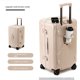 thumbnail image 1 of Maletas de viaje multifuncional con marco de aluminio, maleta equipaje femenino de gran capacidad de 30 pulgadas con portavasos USB, cubierta de carrito con contraseña TSA para hombre, maleta de viaje, 1 of 4