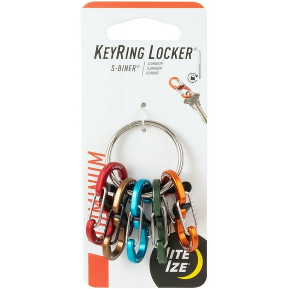 Nite Ize KRGA-A1-R3 KeyRing Locker with Aluminum S-Biner MicroLocks Assorted