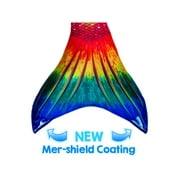 Sun Tail Mermaid Swim Set; Seven Seas Mermaid Tail + Blue Monofin for Swimming; size - Teen/Adult Medium (JM)