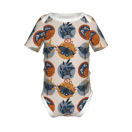 

Yiaed Vintage Botanical Butterfly Art Print Infant Climbing Short Sleeve Onesie One-Piece Baby Bodysuit Clothes 0-12 Months -12 Months