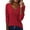 Red, variant on Women Basic Tee Long Sleeve Blouse With Scallop Trim And Front Button Closure Elegant Solid Color Top For Casual Wear,Yellow