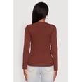 thumbnail image 5 of Womens V-Neck Long Sleeve Solid T-Shirt, 5 of 5