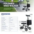 thumbnail image 2 of Bestco Genou Réglable Scooter Pliable pour la Jambe de Cheville du Pied Blessure Plus, Noir, 2 of 12