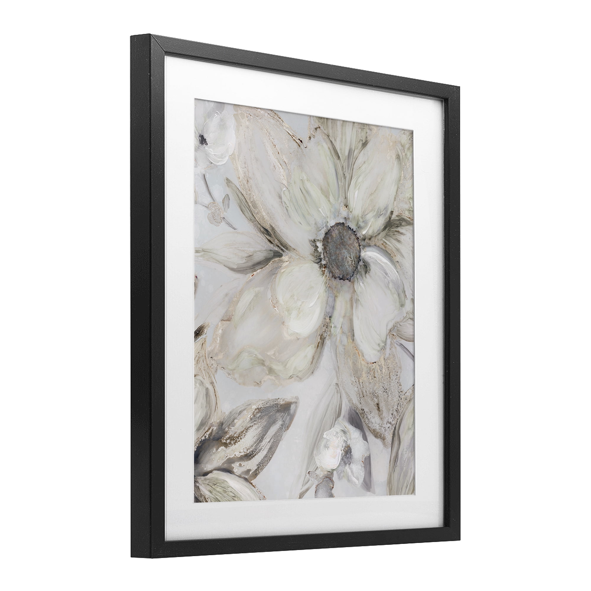Stupell Industries Sandstone Tone Blooms Black Framed Print Under Glass, design by Carol Robinson