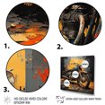 thumbnail image 3 of Designart "Orange Black Motorcycle Road flow II" Transportation Floater Framed Wall Art Living Room, 3 of 7