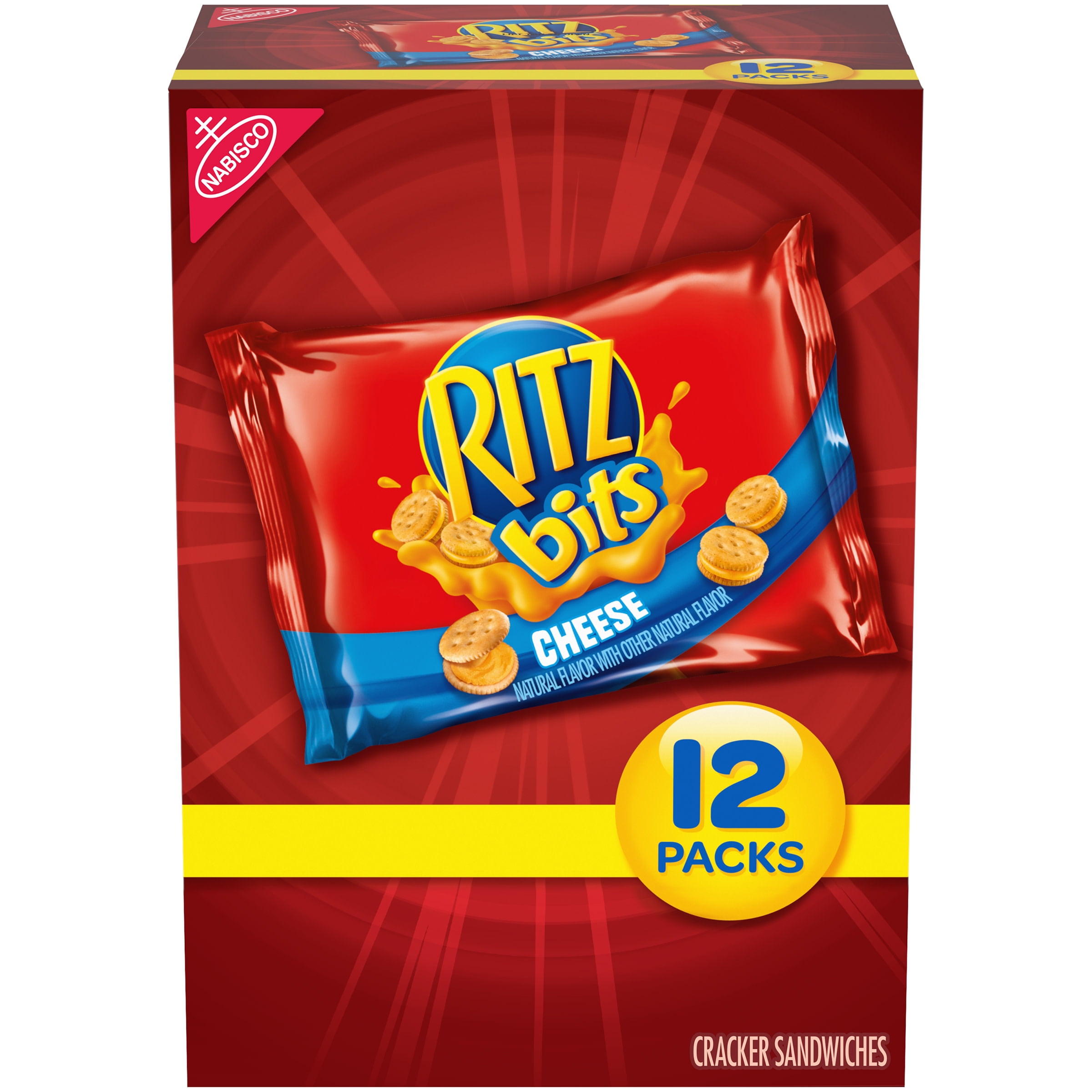 RITZ Bits Cheese Sandwich Crackers, 12 1 oz Packs